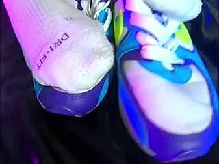 exploring a unique nike air foot fetish with a cute blonde teen girlfriend.