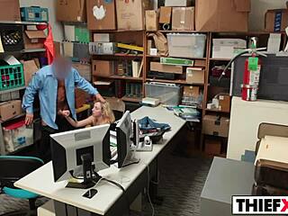 Punishing teen thief with big cock in office