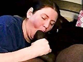 succulent samantha deepthroats and swallows a big black cock