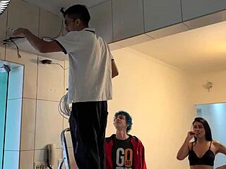 Internet guy gets double blowjob from latina