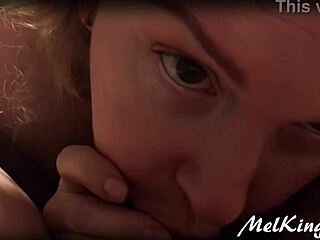 blonde milf giving a deepthroat blowjob in homemade video 😘