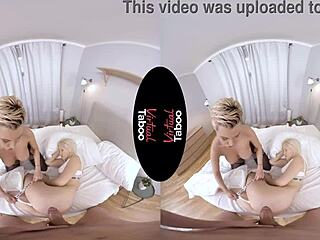 Blonde babe handles virtual taboo scenario