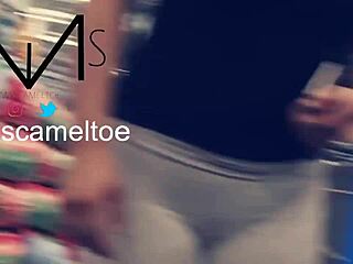 Look at that cameltoe in the supermarket!