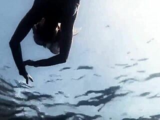 I watch the bikini girl swim