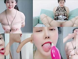 Enjoying painful pleasure with bondage and toys 😈