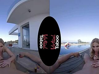 Blonde Gives Intense Blowjob and Handjob in POV Taboo Scene