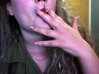 Look at This Cute Blonde Painting Lips Red with Cigarette! Hope You Like It!