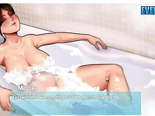 house chores 4 unfolds with sneaky groping of big juicy milf tits in cartoon style.