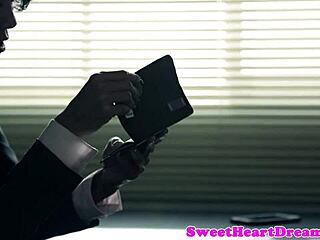 Busty Teen 18+ Vs Lesbian Secretary In Pussy Licking Action With Kissing And Tattoos