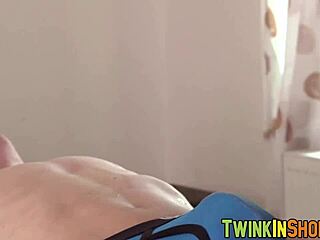 skinny twinks massaged with oil, teased all over his cock – what's next?