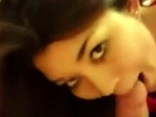 Brunette gives a pov blowjob