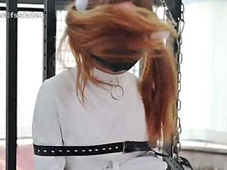 asian latex catsuit woman straitjacket bondage