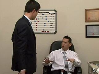 Horny gay workers fucking in the office 😏