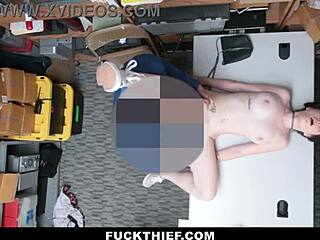 The shoplifting suspect had to cooperate with the mall officer, leading to a blowjob and doggystyle fuckthief