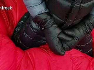 Jerking Off In Sherpa Down Jacket