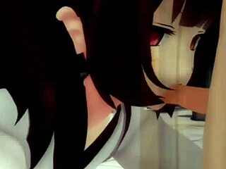 Priestess training in 3D cartoon anime.