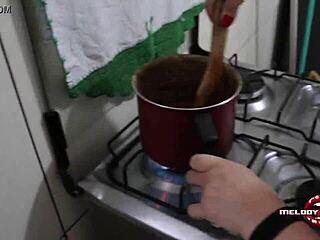 Blonde Prepares Gourmet Treat and Gets Sticky!