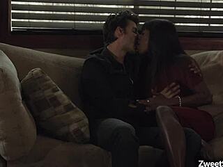 ana foxxx, hot ebony babe, enjoys getting fucked by her favorite giant white meaty cock with big tits