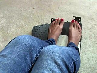 Pedal Pumping Bare Feet in Fetish Scene