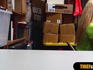 Blonde thief teen chick gets ROUGH fucked from behind