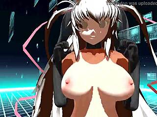 four girls sing and undress in an anime video.