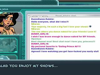 在Akaburs Star Channel 34第九部分，公主与动漫角色进行网络聊天游戏。