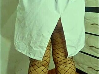 nurse can't hold back and mounts patient's cock!