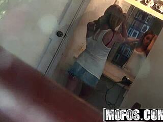 Pervs on patrol catch Taylor Dare in shaved ass POV sucking cock.