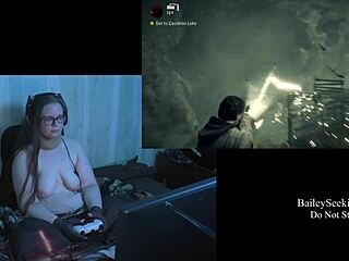 فتاة بنية عارية بصدر كبير طبيعي تلعب ألان ويك الجزء 10