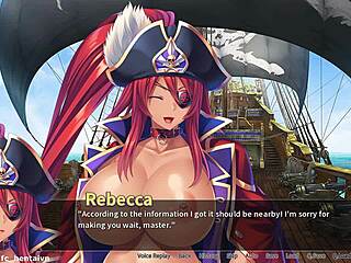 pirate booty gets bukkake from the buccaneer in this anime hentai game