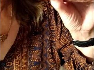 Sucking cock while chatting on phone to mom