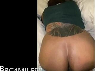 Thick Latina hotwife enjoys doggystyle with big black cock.