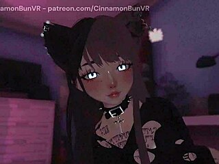 Shy girl bangs her pussy with new toy in VRChat fun! 😳