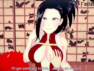 Momo Yaoyorozu gives amazing blowjob and titjob in Boku no Hero hentai!