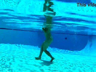 liz ashley gets naked at the pool and spa