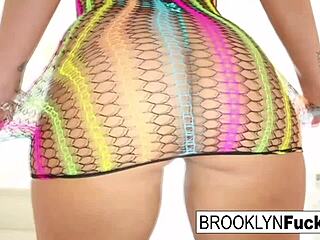 hot brooklyn receives a cumshot on her massive tits