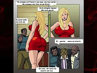 wife in comic gangbang with big black cocks