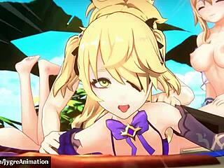 В этом 3D хентай видео персонаж получает кремпай от интенсивного действия