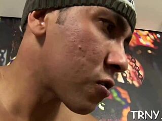 Tranny hardcore action with intense blowjob scenes