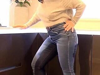 Someone Is Peeing In Their Jeans Pants During A Casual Moment