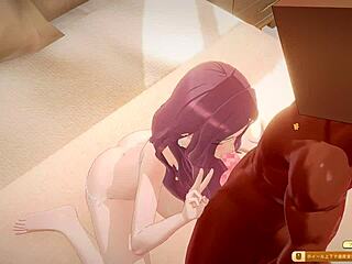 Hey, check this cute anime girl getting wild in hentai action!