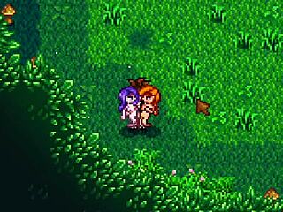 Leah and Abigail team up for a steamy threesome in Stardew Valley.