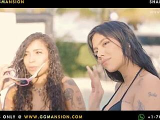 Latina Blonde Brunette Kneeling, Fingering Big Asses in Lesbian Fun