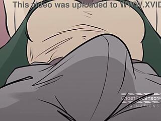 Two guys have sex over pizza