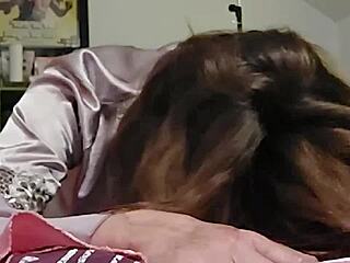 1898 01 - french slut in white satin outfit panties bra satin zebra corset black leather pants heels blowjob doggy style rimming