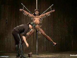 Блондинку и шоколадку мучают в лесби-доме с диптроатом