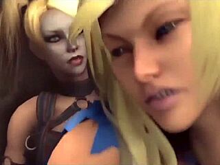 Uau! Loira Novinha 18+ em 3D Fodida pela Namorada Gostosa!