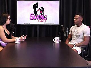 Inês Ventura in sheer red lingerie pleases Will Mastro's desires today