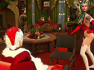 tav rides on astarion for her pleasure on christmas eve - sims 4 - 3d animation