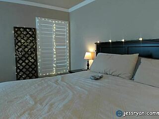 Sexy webcam model Jess Ryan's steamy solo show with dirty talk and cum play